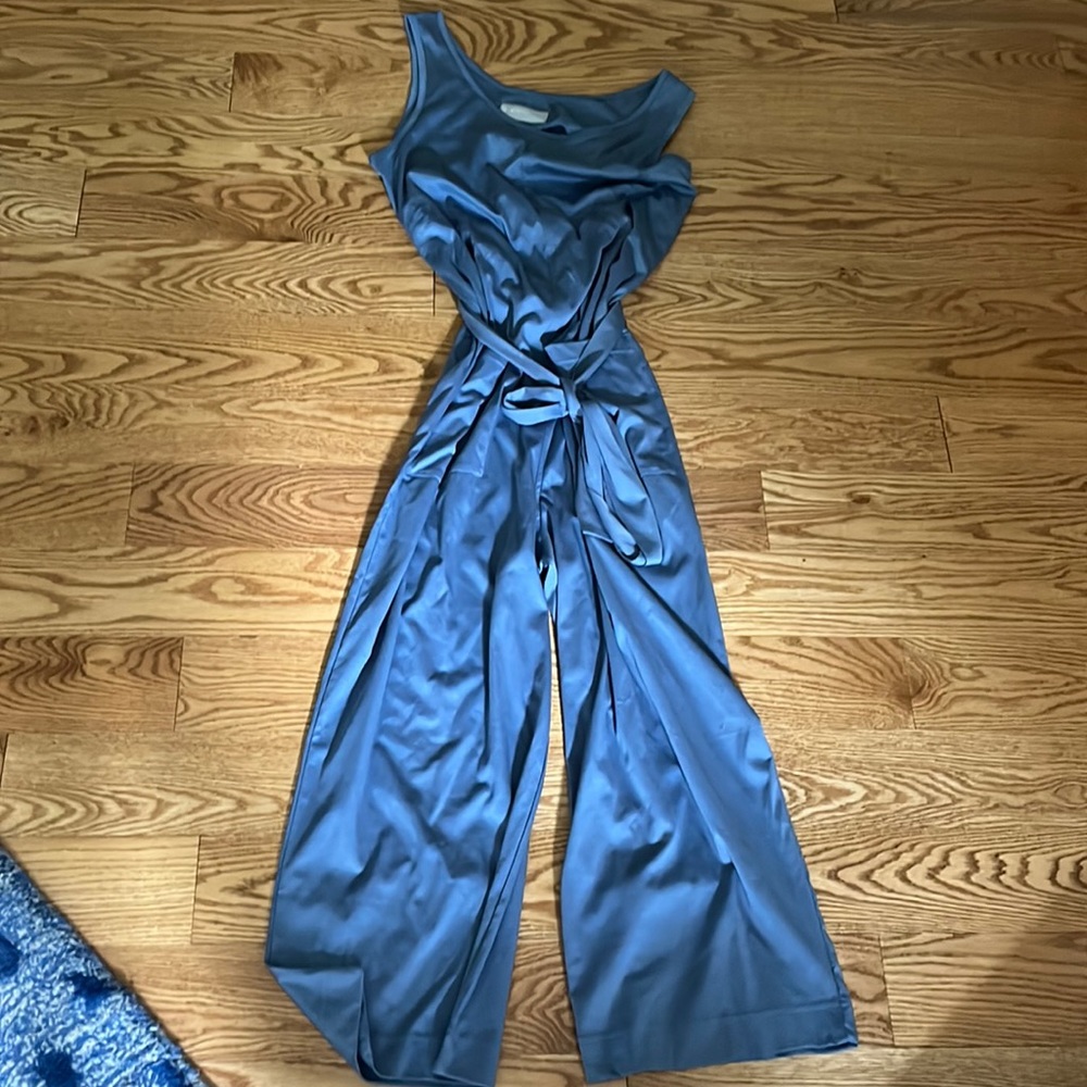 everlane dusty blue jumpsuit in medium (tall)